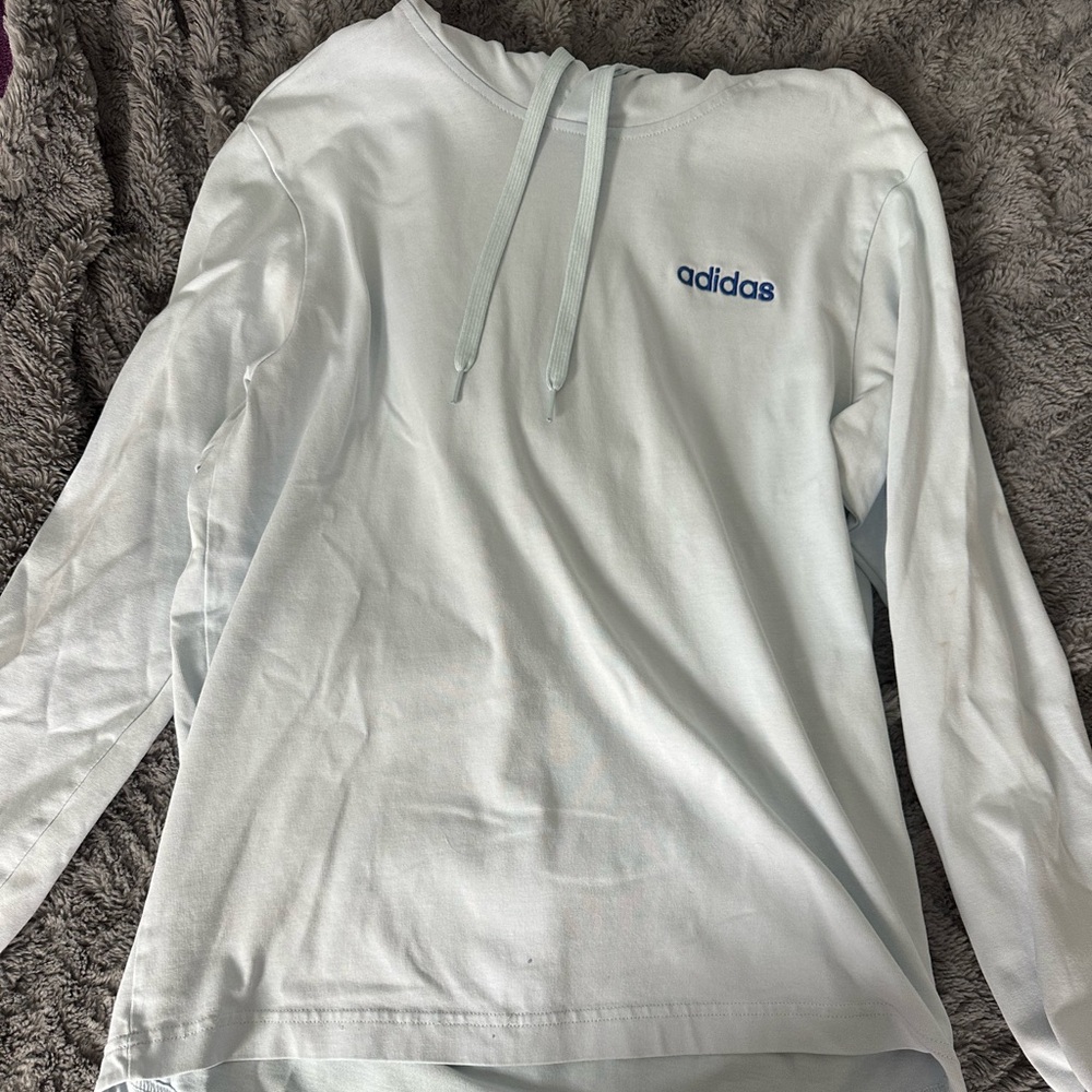 Adidas Light Blue Long Sleeve Hoodie